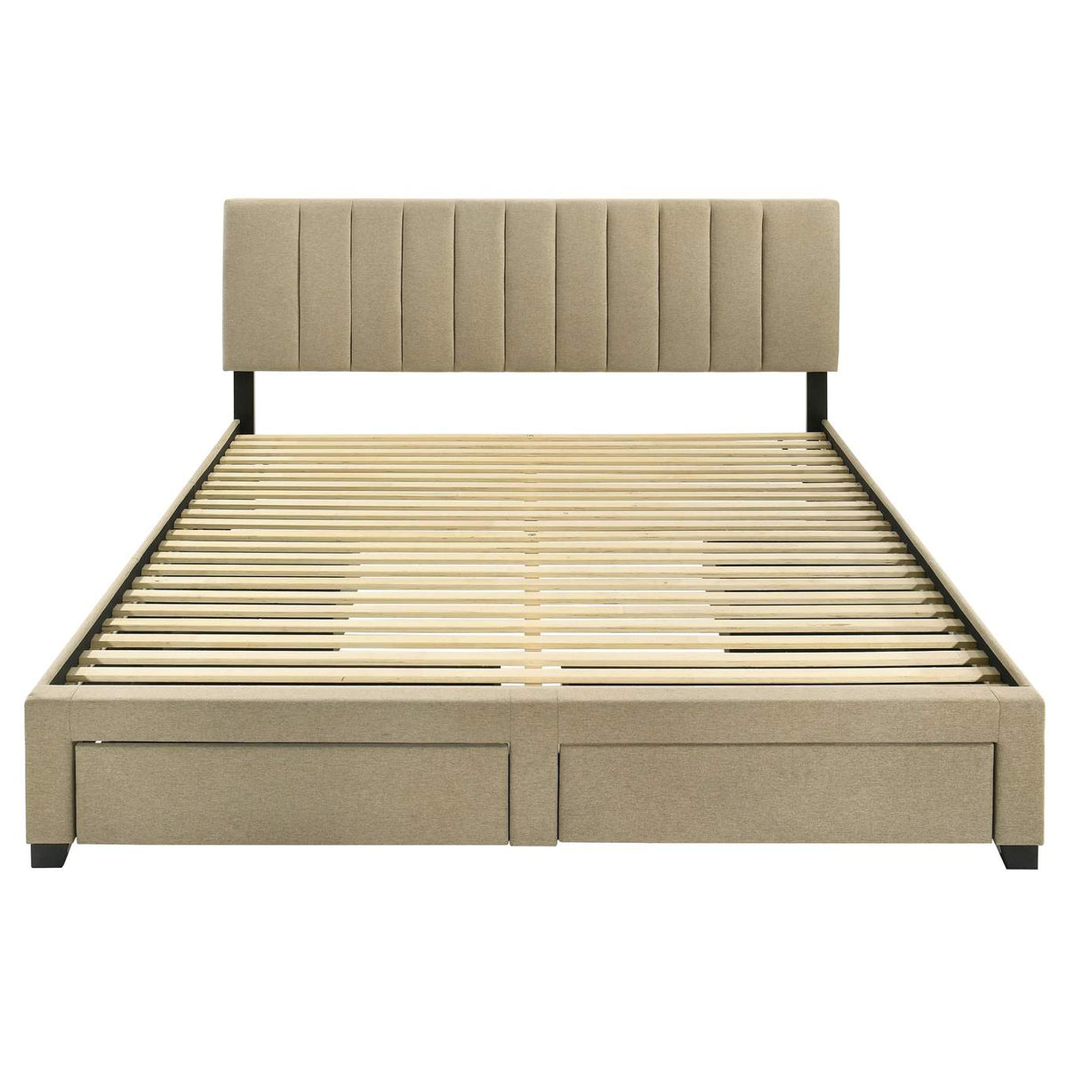316010KE Wheatland 4-drawer Upholstered Eastern King Storage Bed Brown