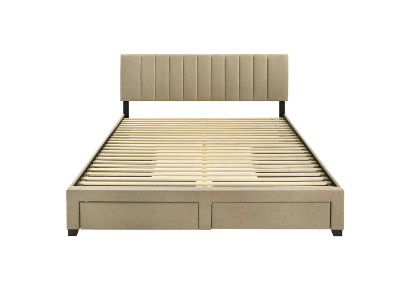 316010KE Wheatland 4-drawer Upholstered Eastern King Storage Bed Brown
