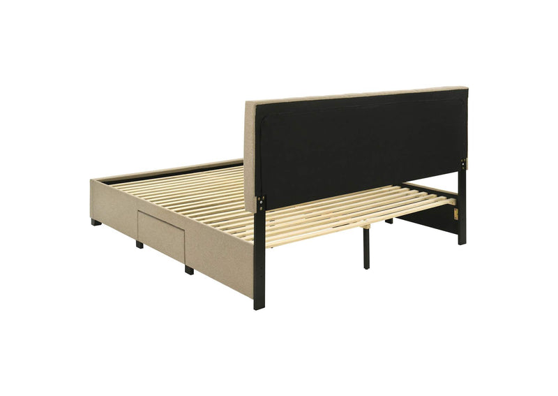 316010KE Wheatland 4-drawer Upholstered Eastern King Storage Bed Brown