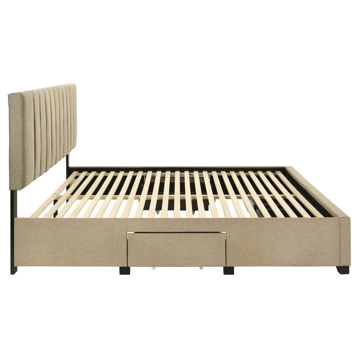 316010KE Wheatland 4-drawer Upholstered Eastern King Storage Bed Brown