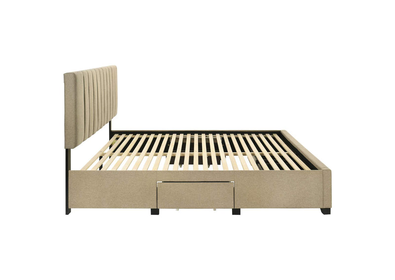 316010KE Wheatland 4-drawer Upholstered Eastern King Storage Bed Brown