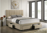 316010Q Wheatland 4-drawer Upholstered Queen Storage Bed Light Brown