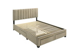 316010Q Wheatland 4-drawer Upholstered Queen Storage Bed Light Brown
