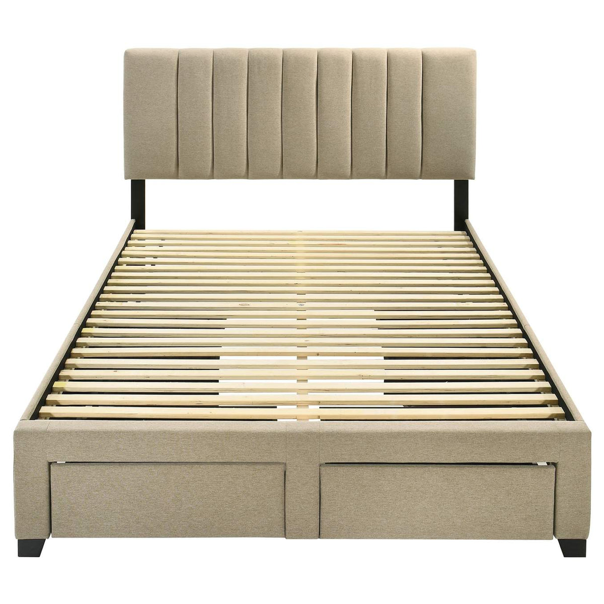 316010Q Wheatland 4-drawer Upholstered Queen Storage Bed Light Brown