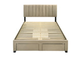 316010Q Wheatland 4-drawer Upholstered Queen Storage Bed Light Brown