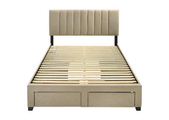 316010Q Wheatland 4-drawer Upholstered Queen Storage Bed Light Brown