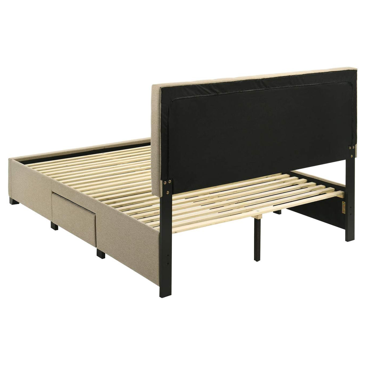 316010Q Wheatland 4-drawer Upholstered Queen Storage Bed Light Brown