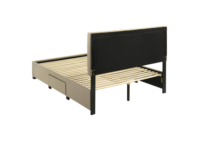 316010Q Wheatland 4-drawer Upholstered Queen Storage Bed Light Brown