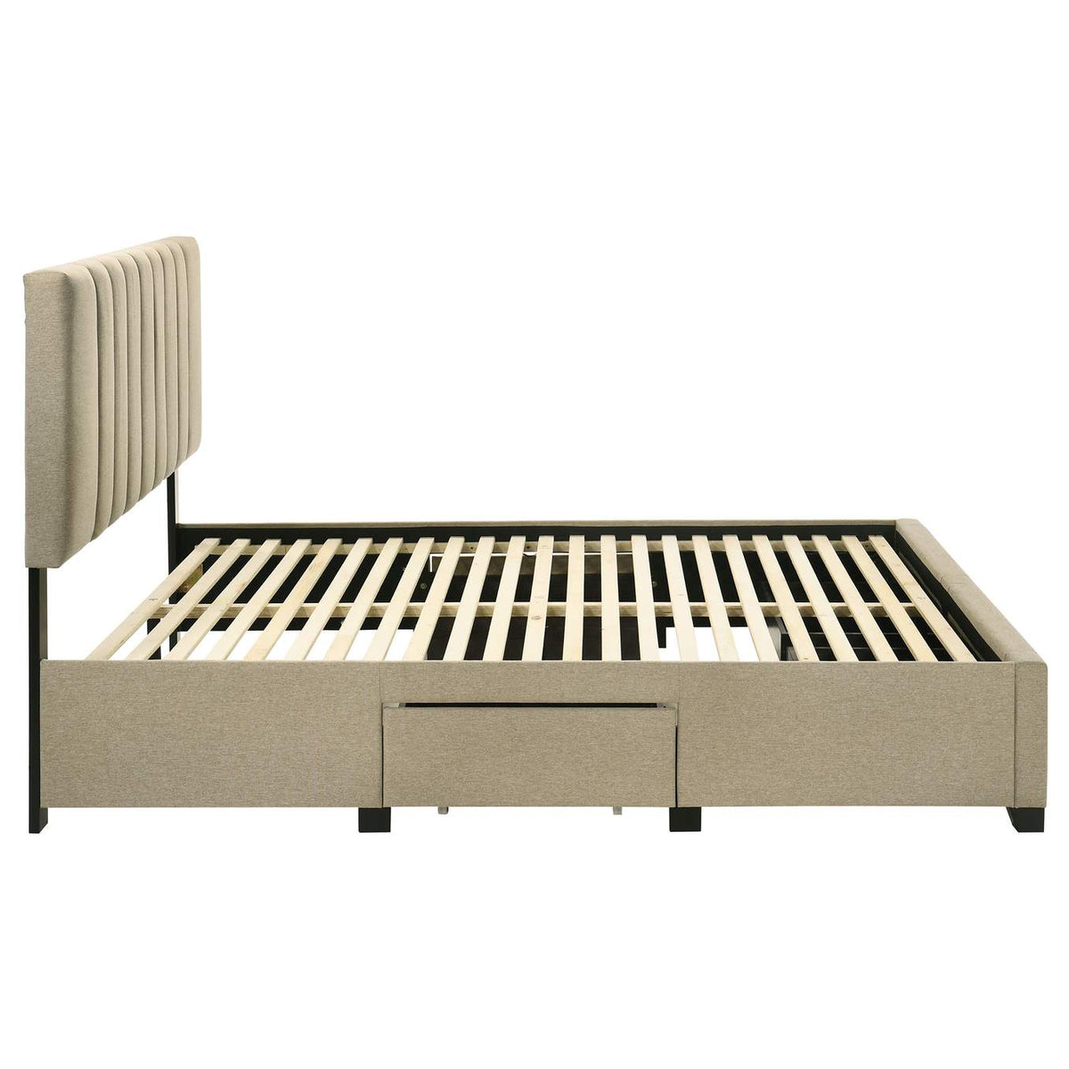 316010Q Wheatland 4-drawer Upholstered Queen Storage Bed Light Brown