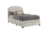 316011F Marianna 4-drawer Upholstered Full Storage Bed Cream
