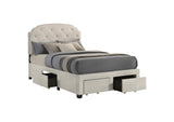 316011F Marianna 4-drawer Upholstered Full Storage Bed Cream