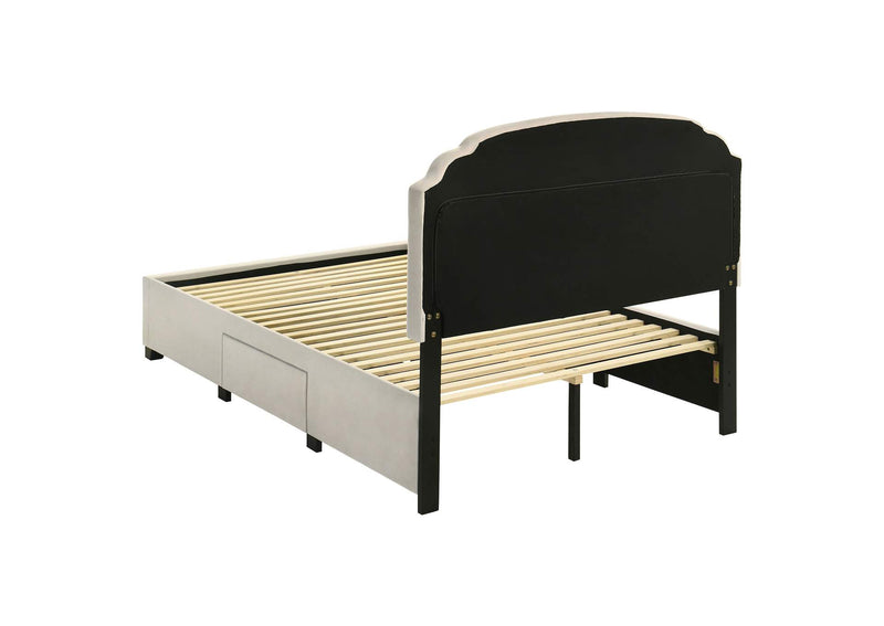 316011F Marianna 4-drawer Upholstered Full Storage Bed Cream