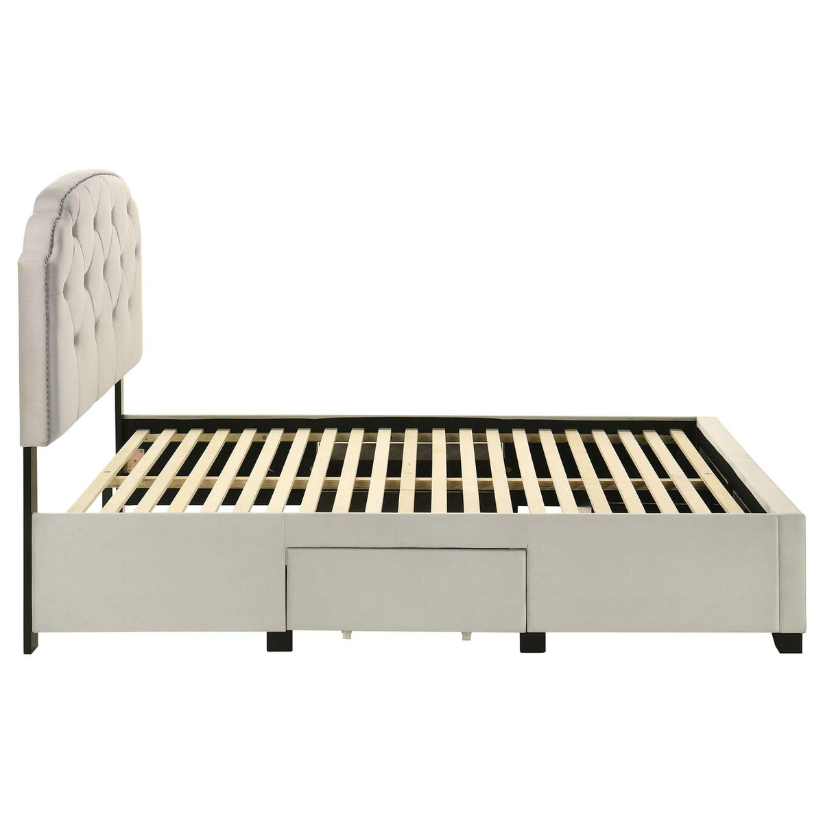 316011F Marianna 4-drawer Upholstered Full Storage Bed Cream