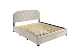 316011KE Marianna 4-drawer Upholstered Eastern King Storage Bed Cream