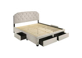 316011KE Marianna 4-drawer Upholstered Eastern King Storage Bed Cream
