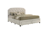 316011KE Marianna 4-drawer Upholstered Eastern King Storage Bed Cream