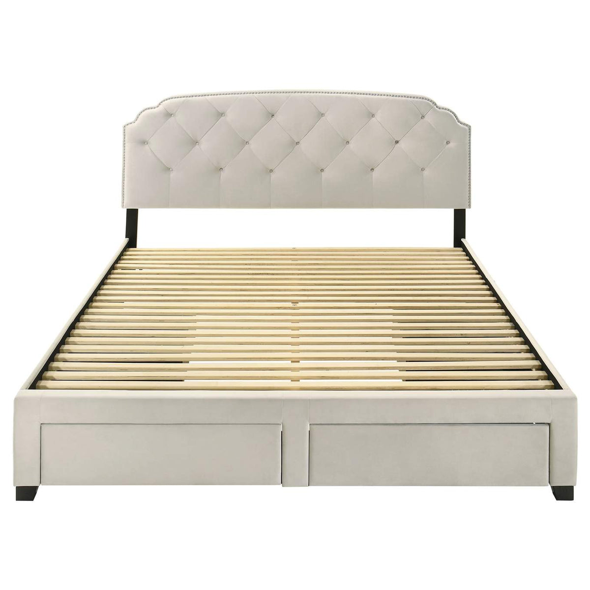 316011KE Marianna 4-drawer Upholstered Eastern King Storage Bed Cream