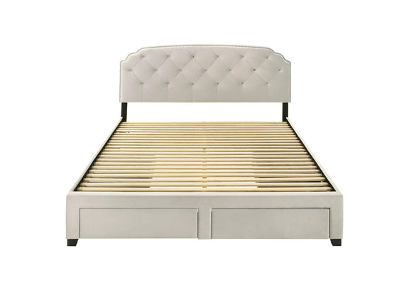 316011KE Marianna 4-drawer Upholstered Eastern King Storage Bed Cream