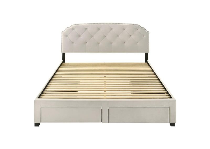316011KE Marianna 4-drawer Upholstered Eastern King Storage Bed Cream