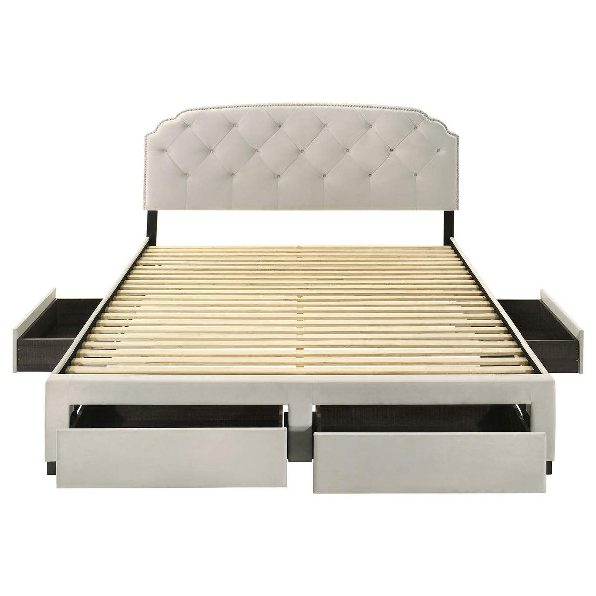 316011KE Marianna 4-drawer Upholstered Eastern King Storage Bed Cream