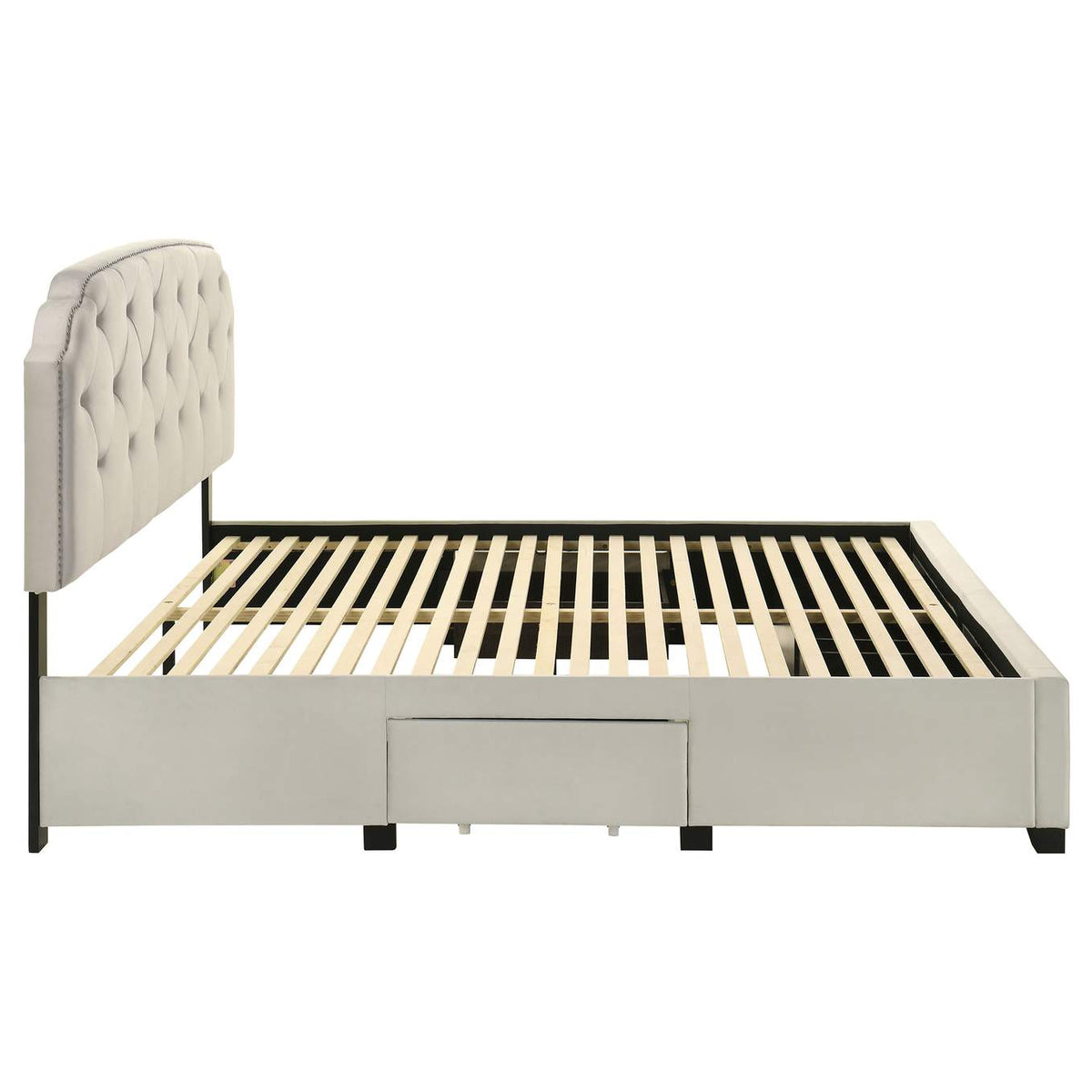 316011KE Marianna 4-drawer Upholstered Eastern King Storage Bed Cream