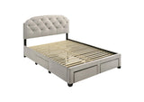 316011Q Marianna 4-drawer Upholstered Queen Storage Bed Cream