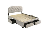 316011Q Marianna 4-drawer Upholstered Queen Storage Bed Cream