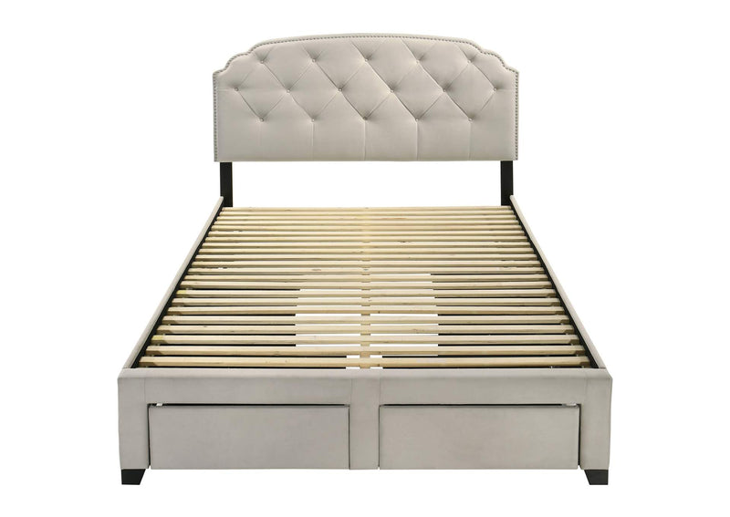 316011Q Marianna 4-drawer Upholstered Queen Storage Bed Cream