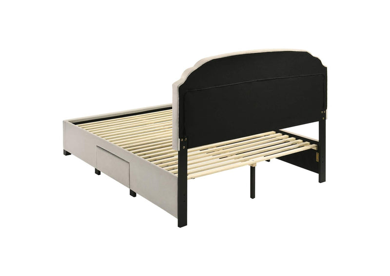 316011Q Marianna 4-drawer Upholstered Queen Storage Bed Cream