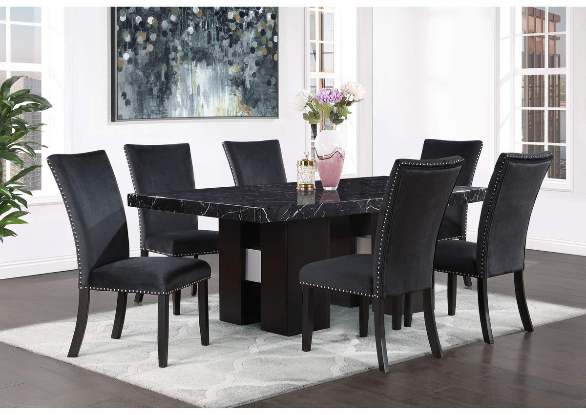 D03DT+D03DC-BLK_9_PC D03 DINING TABLE +8 D03 DINING CHAIRS BLACK