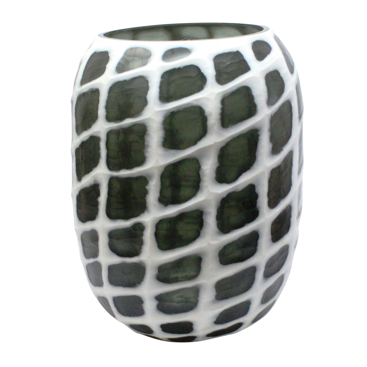 18" Fleming Large Glass Vase - Black / White