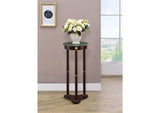 3315 Edie Round Marble Top Plant Stand Merlot