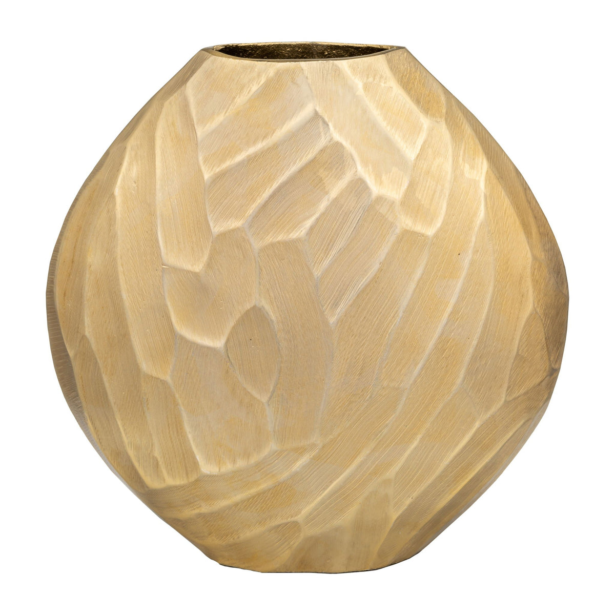 Aluminum Hammered Vase 14" - Champagne
