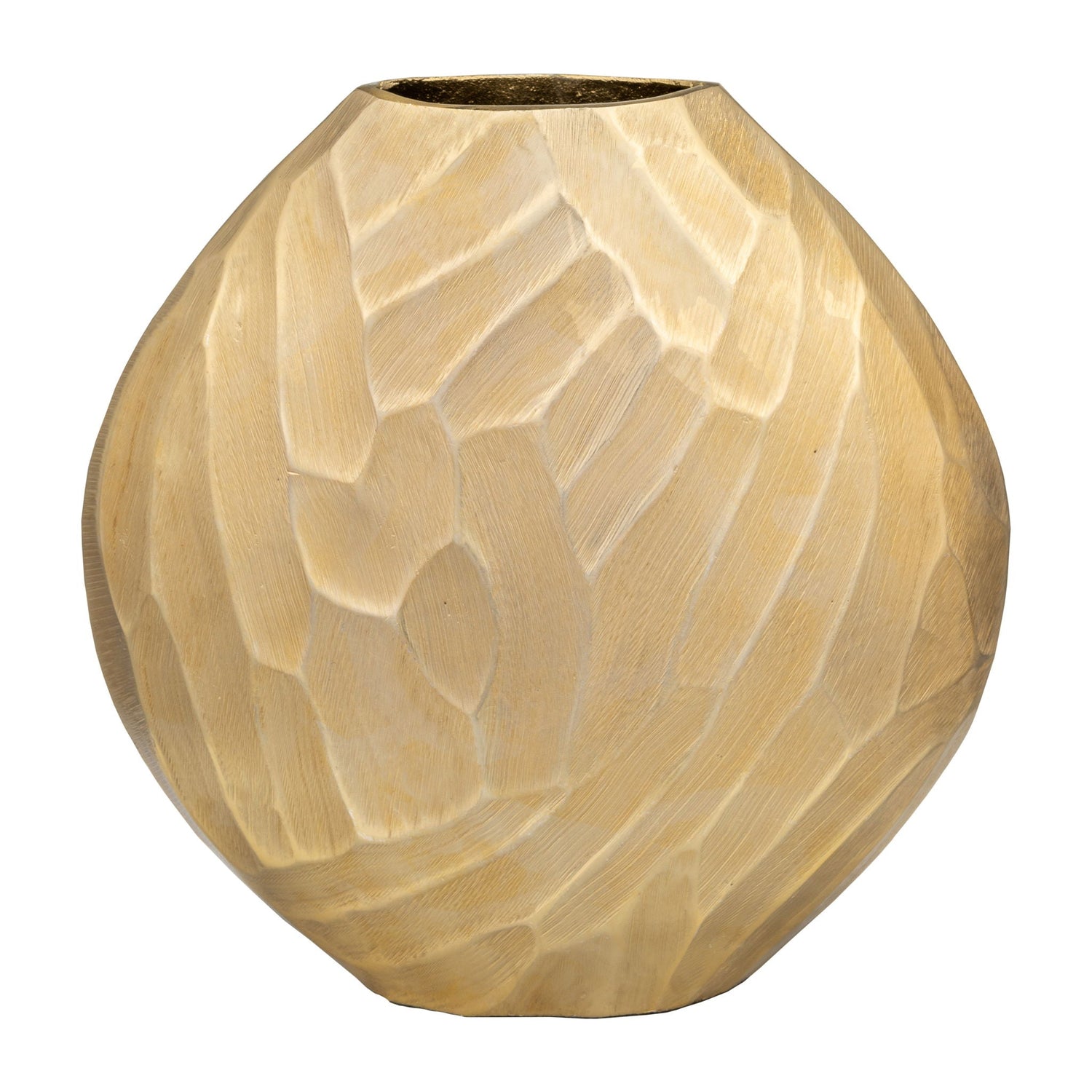 Aluminum Hammered Vase 14" - Champagne