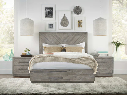 Alexandra Solid Wood Platform Bed in Rustic Latte