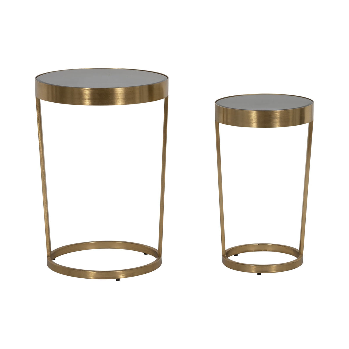 20" / 23" Metal Round Contemporary Side Tables (Set of 2) - Black
