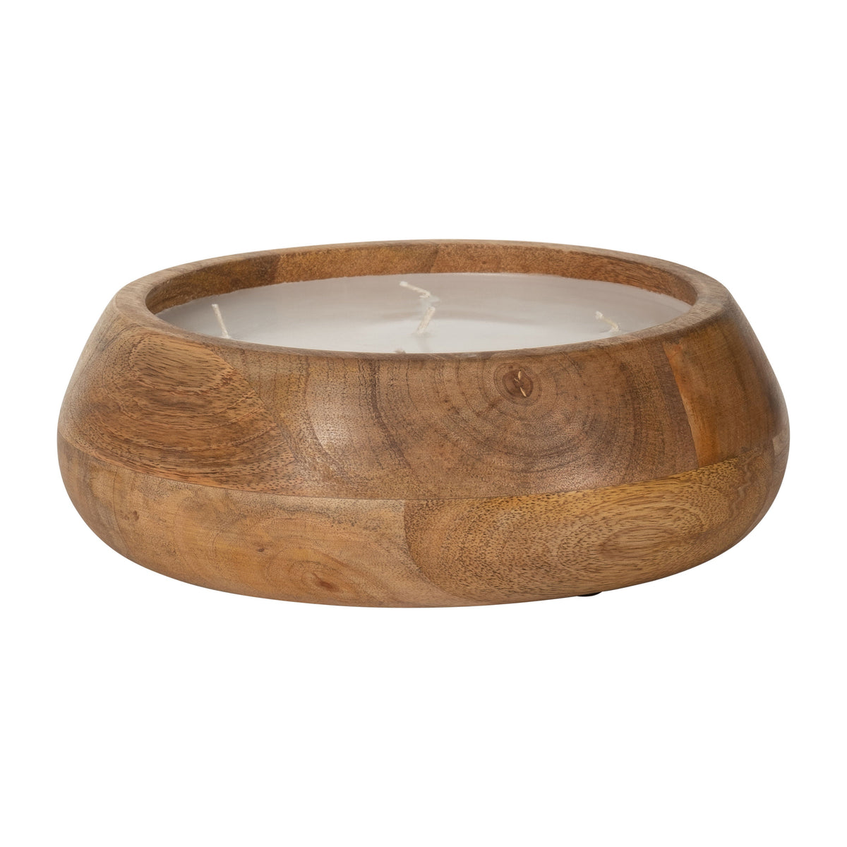 9" 20 Oz Vanilla Modern Wood Bowl Candle - Natural