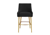 TOV-D68223 Beatrix Pleated Black Velvet Bar Stool