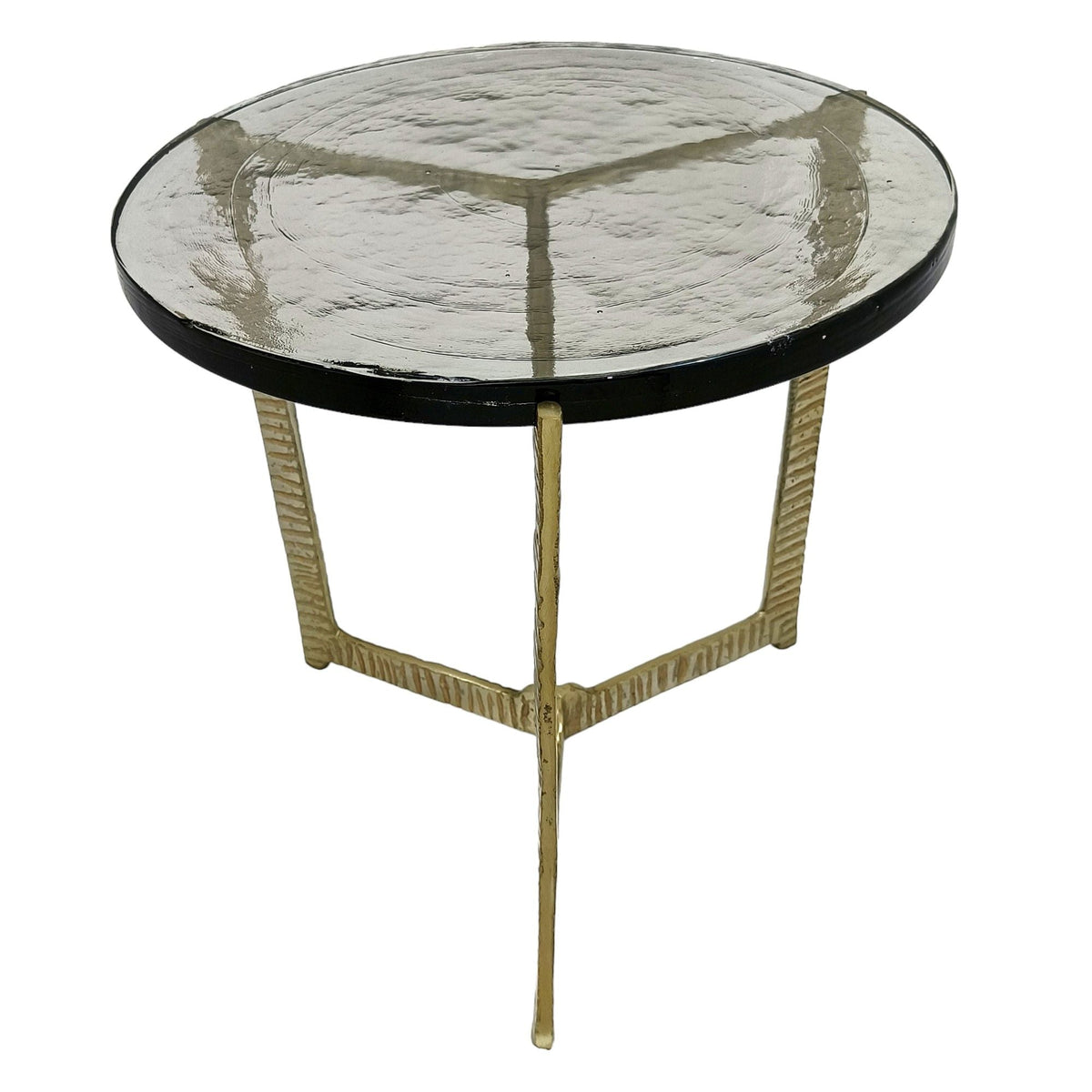 18" Bennington Wide Recycled Glass Accent Table - Gold