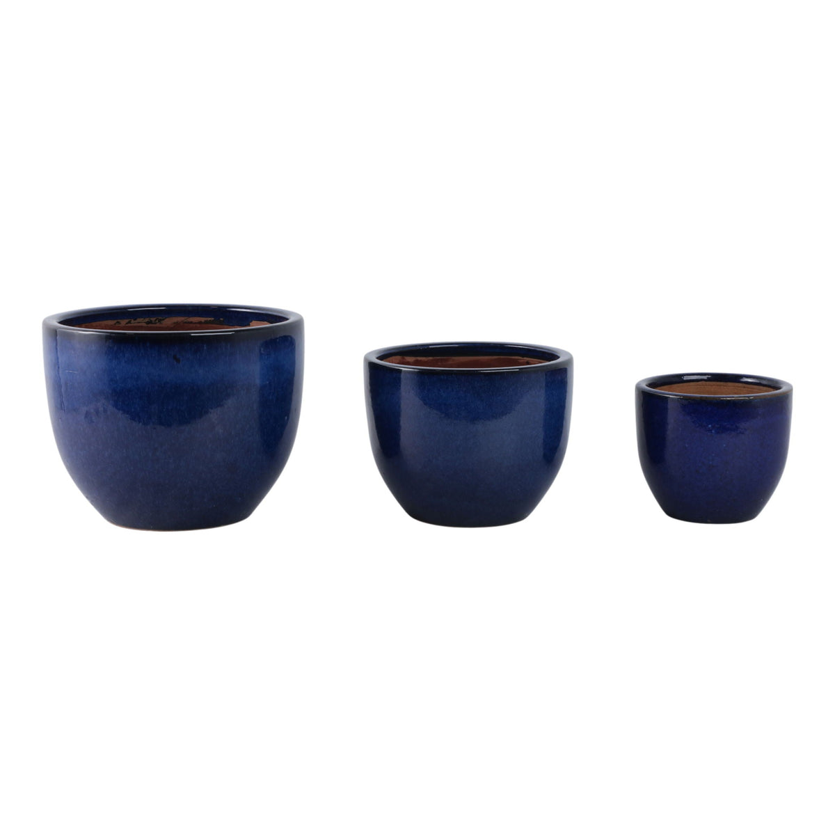 7" / 9" / 11" Modern Reactive Planters (Set of 3) - Blue