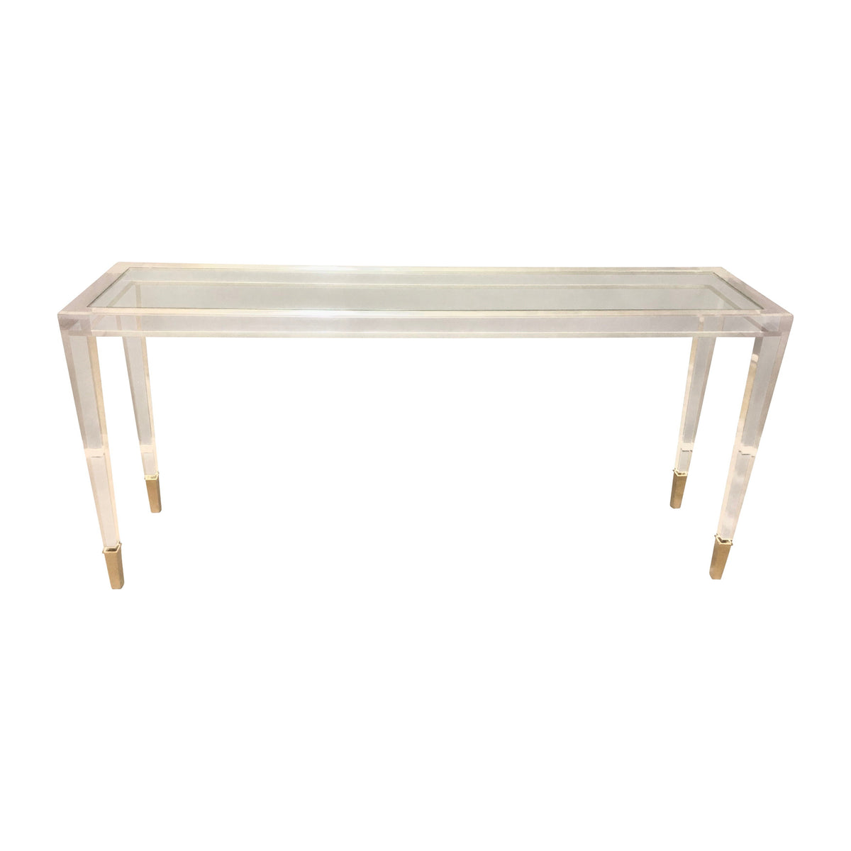 60" Basseux Acrylic Console Table - Clear / Frost