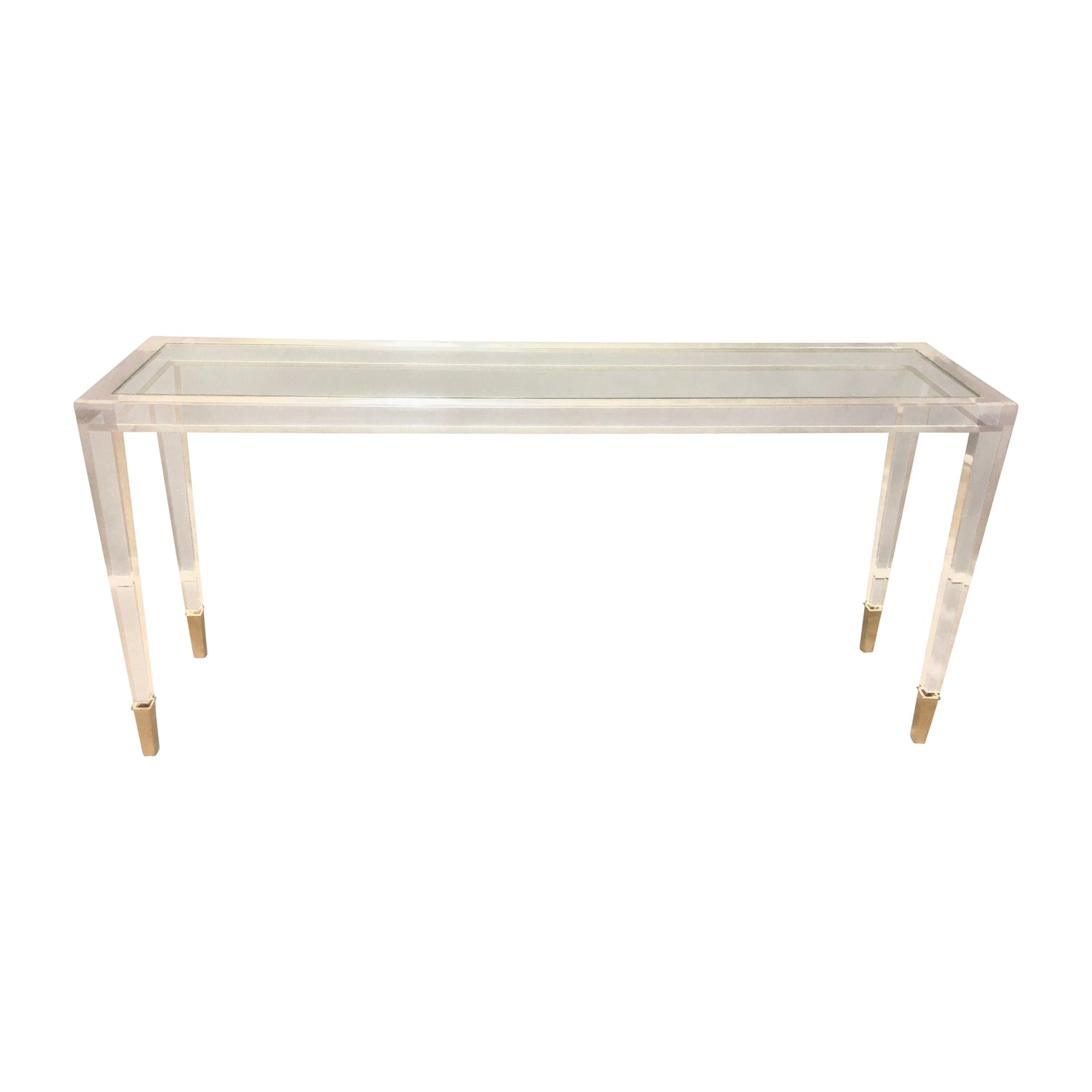 60" Basseux Acrylic Console Table - Clear / Frost