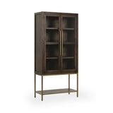 Freemont - Solid Wood Tall Cabinet - Kona Brown