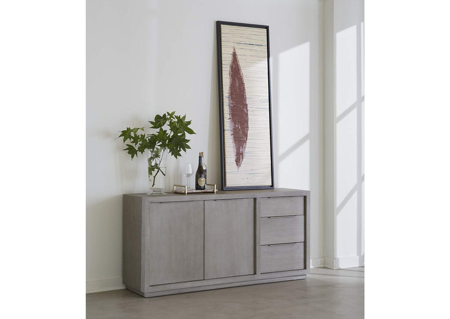 AZBX73 Oxford Three - Drawer Sideboard In Mineral