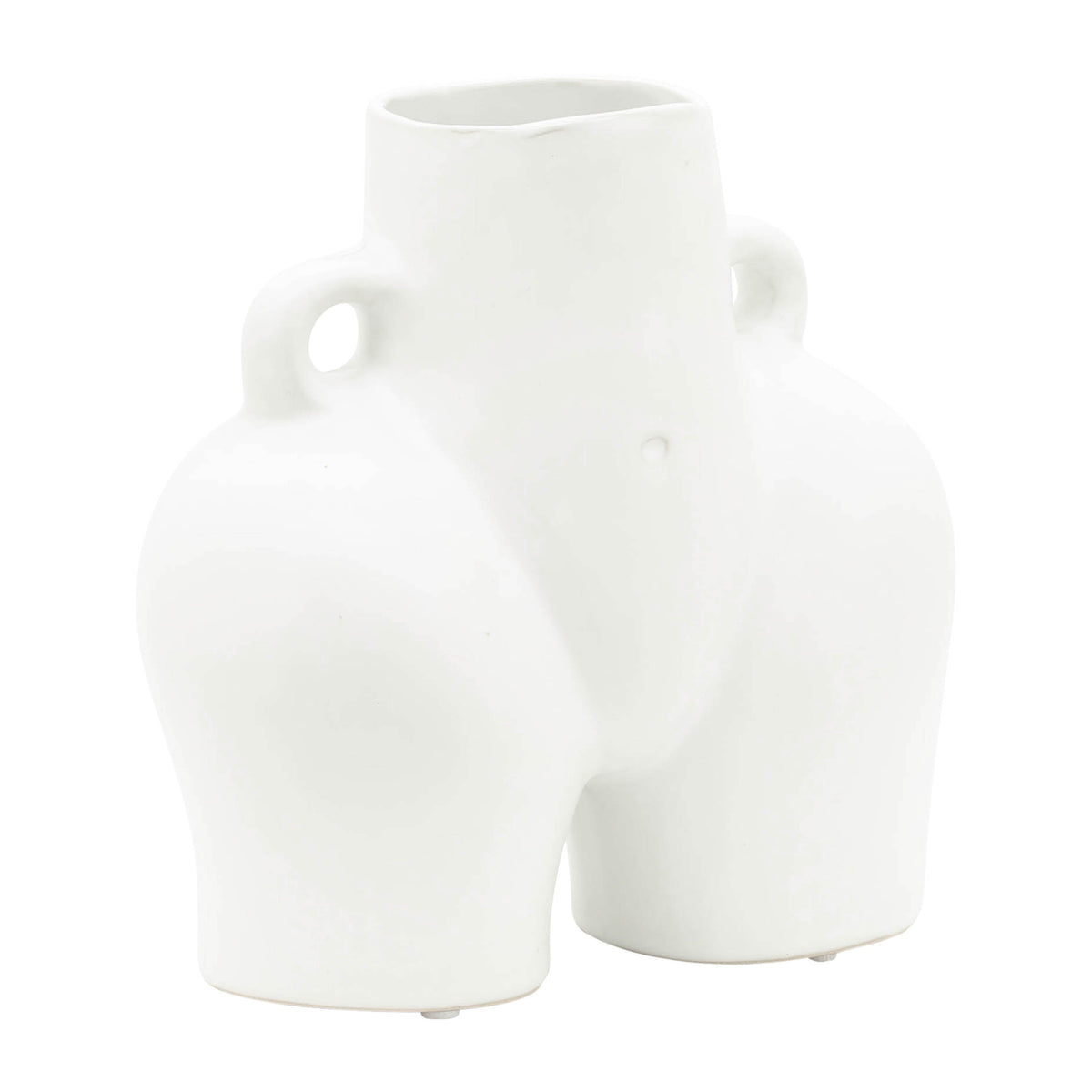 Ceramic Half Body Vase 7" - White