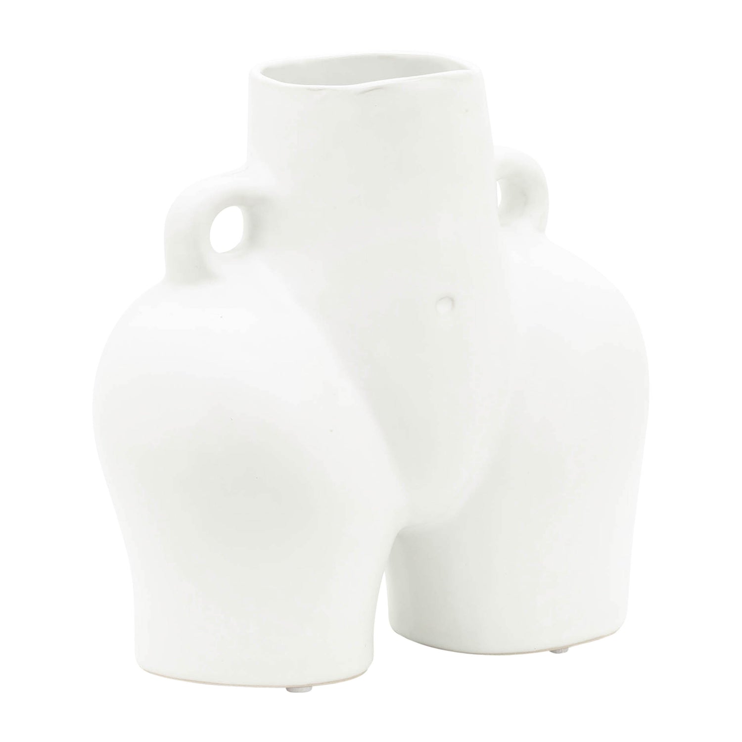 Ceramic Half Body Vase 7" - White
