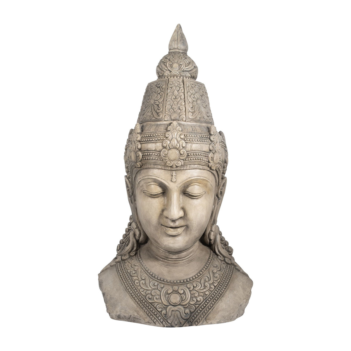 Resin Buddha Head 42" - Gray