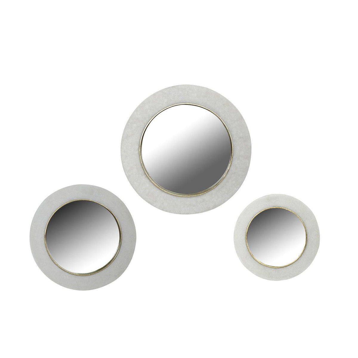 12" / 14" / 18" Halcyon Abstract Mirrors (Set of 3) - White