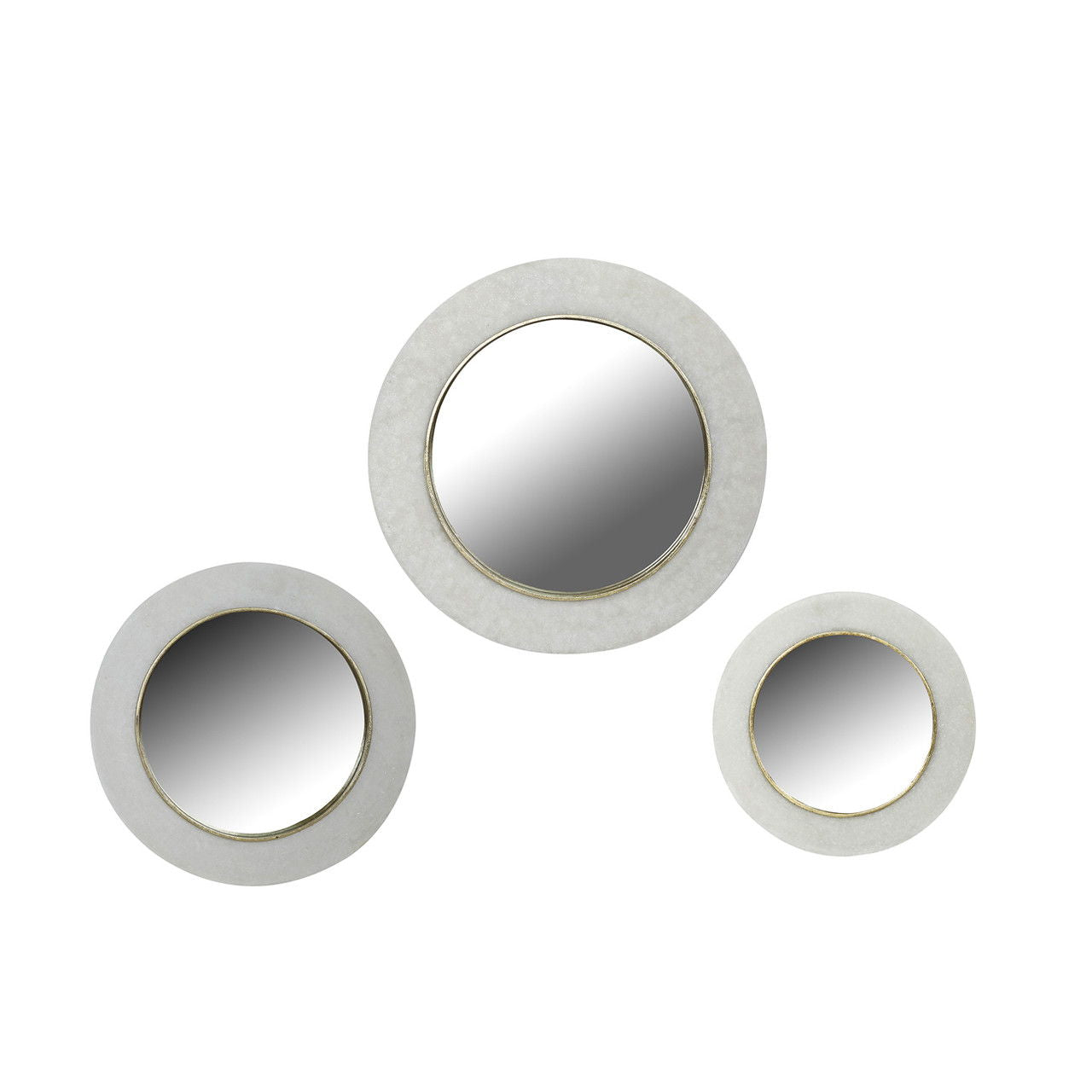 12" / 14" / 18" Halcyon Abstract Mirrors (Set of 3) - White