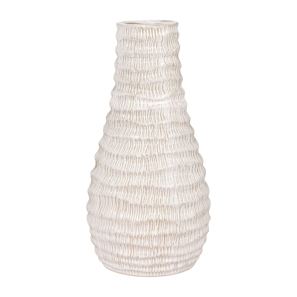 Porcelain 11" Coastal Vase - Ivory